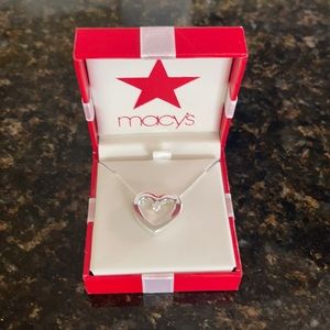 SS CZ Open Heart Pendant